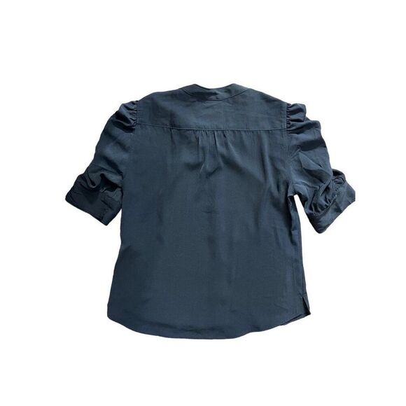✨Abercrombie & Fitch Ruched Sleeve Sz Small Blue Top✨ - Picture 5 of 8